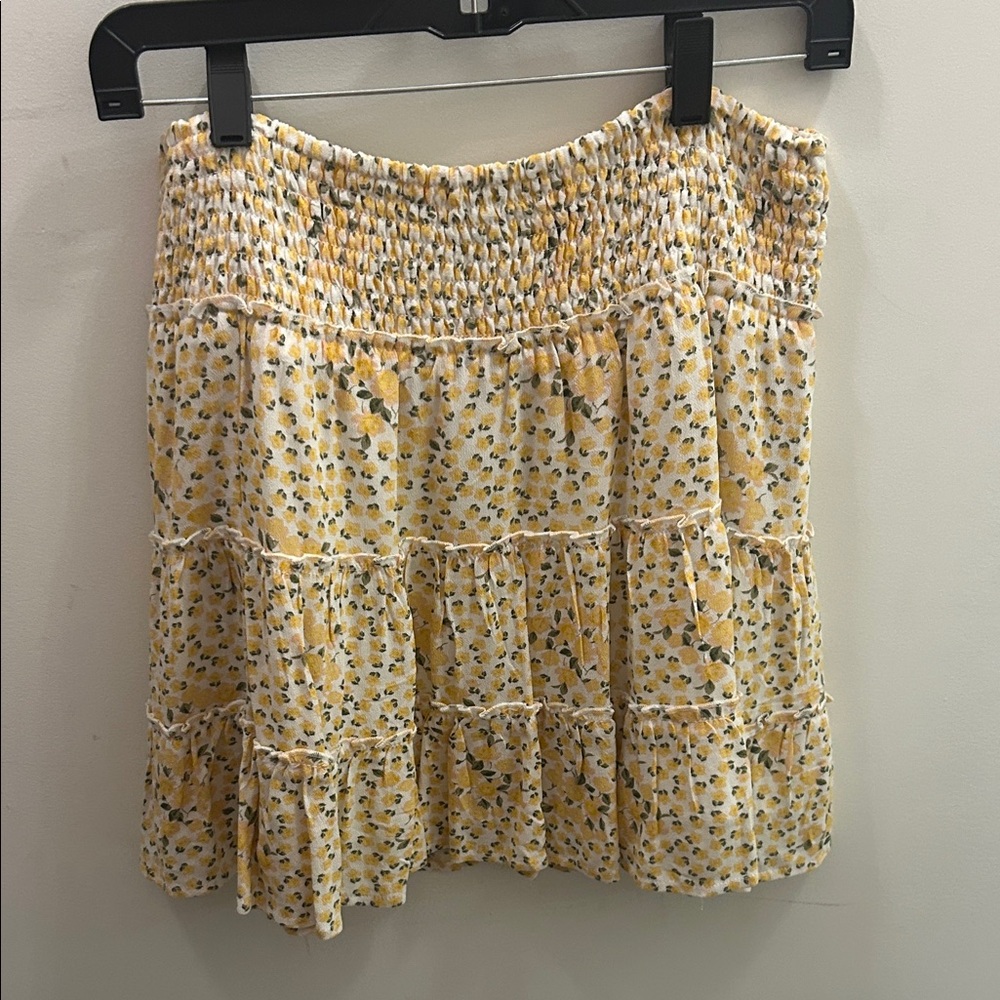 American Eagle Outfitters Yellow Floral Mini Skirt